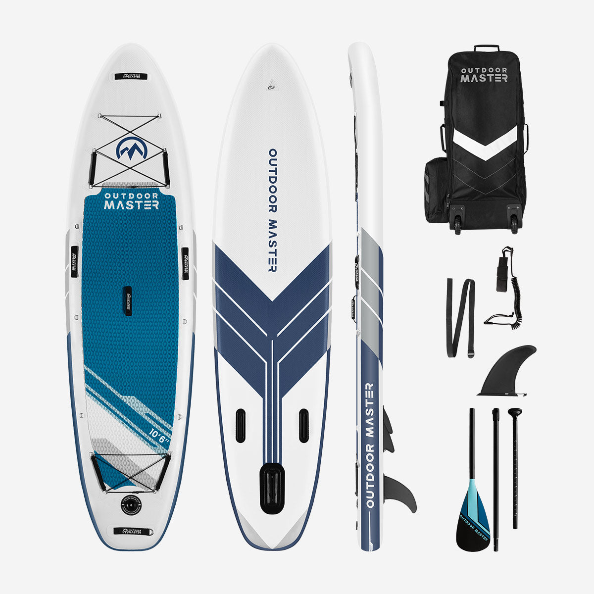 OUTDOORMASTER Inflatable Paddle Board with Paddle - 10'6"-SHIPPING TO US ONLY