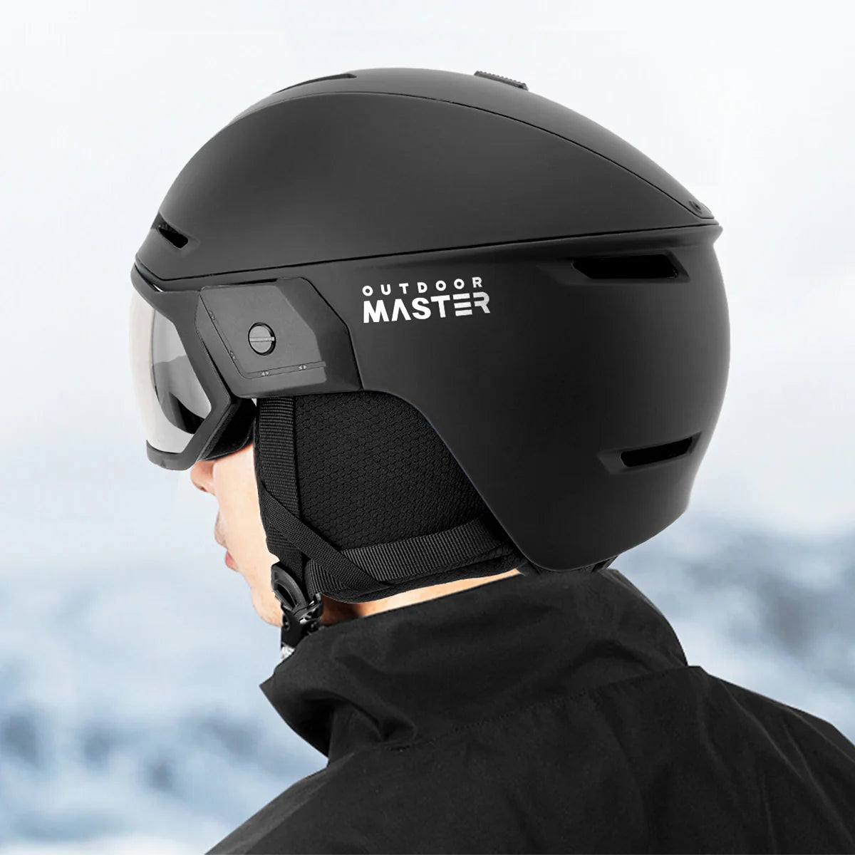 OutdoorMaster Ski Helmet and 2-in-1 Sun Visor Goggle Set