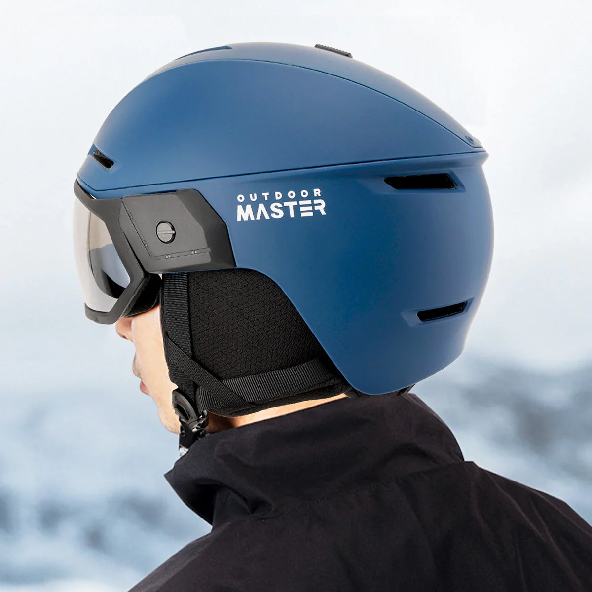 OutdoorMaster Ski Helmet and 2-in-1 Sun Visor Goggle Set