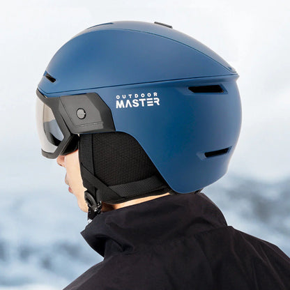 OutdoorMaster Ski Helmet and 2-in-1 Sun Visor Goggle Set