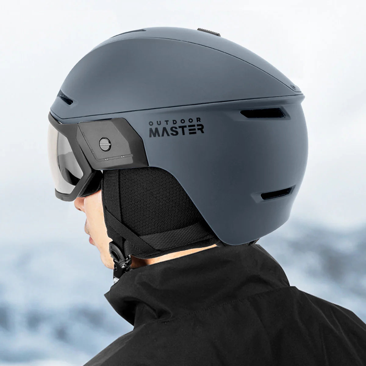 OutdoorMaster Ski Helmet and 2-in-1 Sun Visor Goggle Set