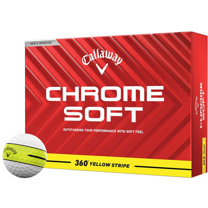 Callaway 2024 Chrome Soft 360 Yellow Stripe Golf Balls