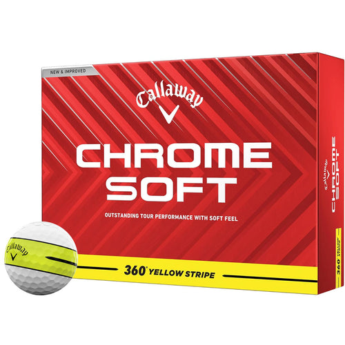 Callaway 2024 Chrome Soft 360 Yellow Stripe Golf Balls