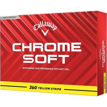 Callaway 2024 Chrome Soft 360 Yellow Stripe Golf Balls