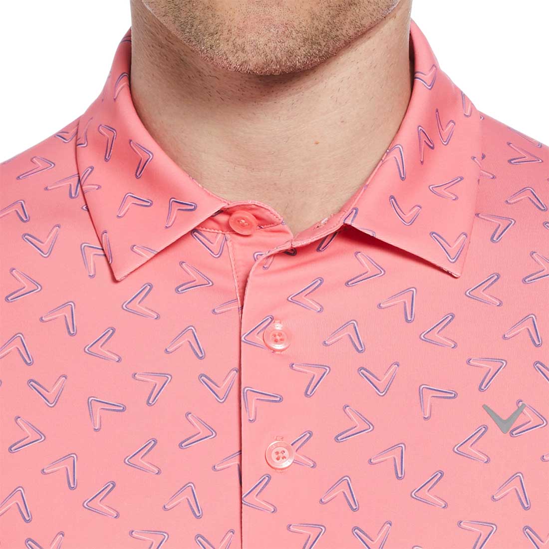Callaway All-Over Large Chev Printed Golf Polo