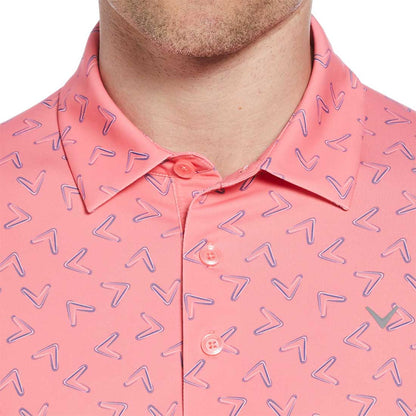 Callaway All-Over Large Chev Printed Golf Polo