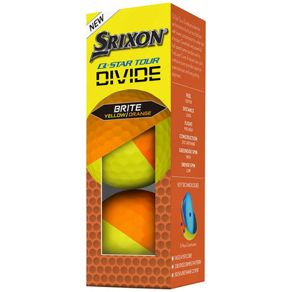 Srixon Q-Star Tour Divide 2 Bright Yellow/Orange Golf Balls