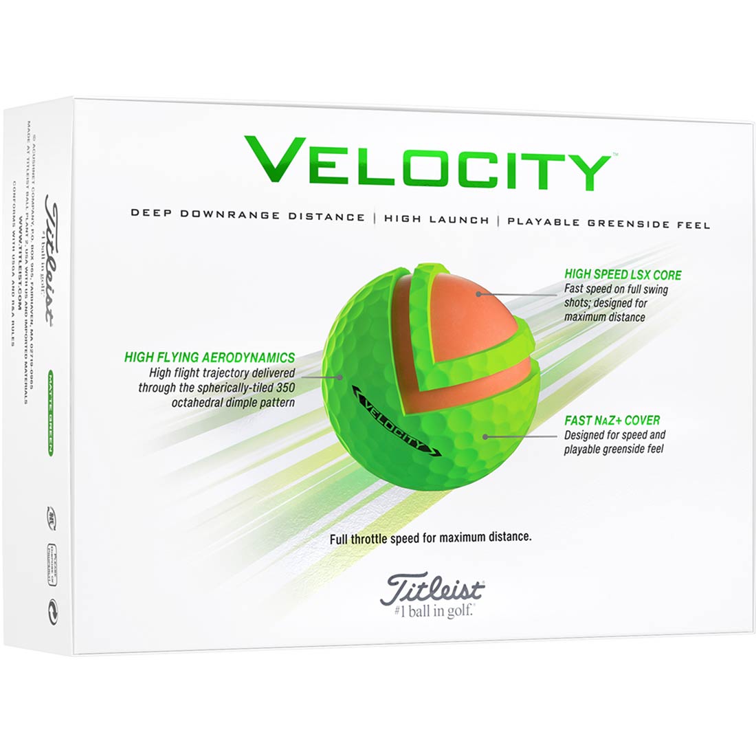 Titleist Velocity Matte Green Golf Balls